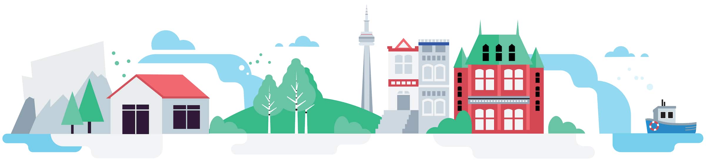 A header image for Xero’s Toronto office, in Canada, shows some of the city’s best-known landmarks and attractions.