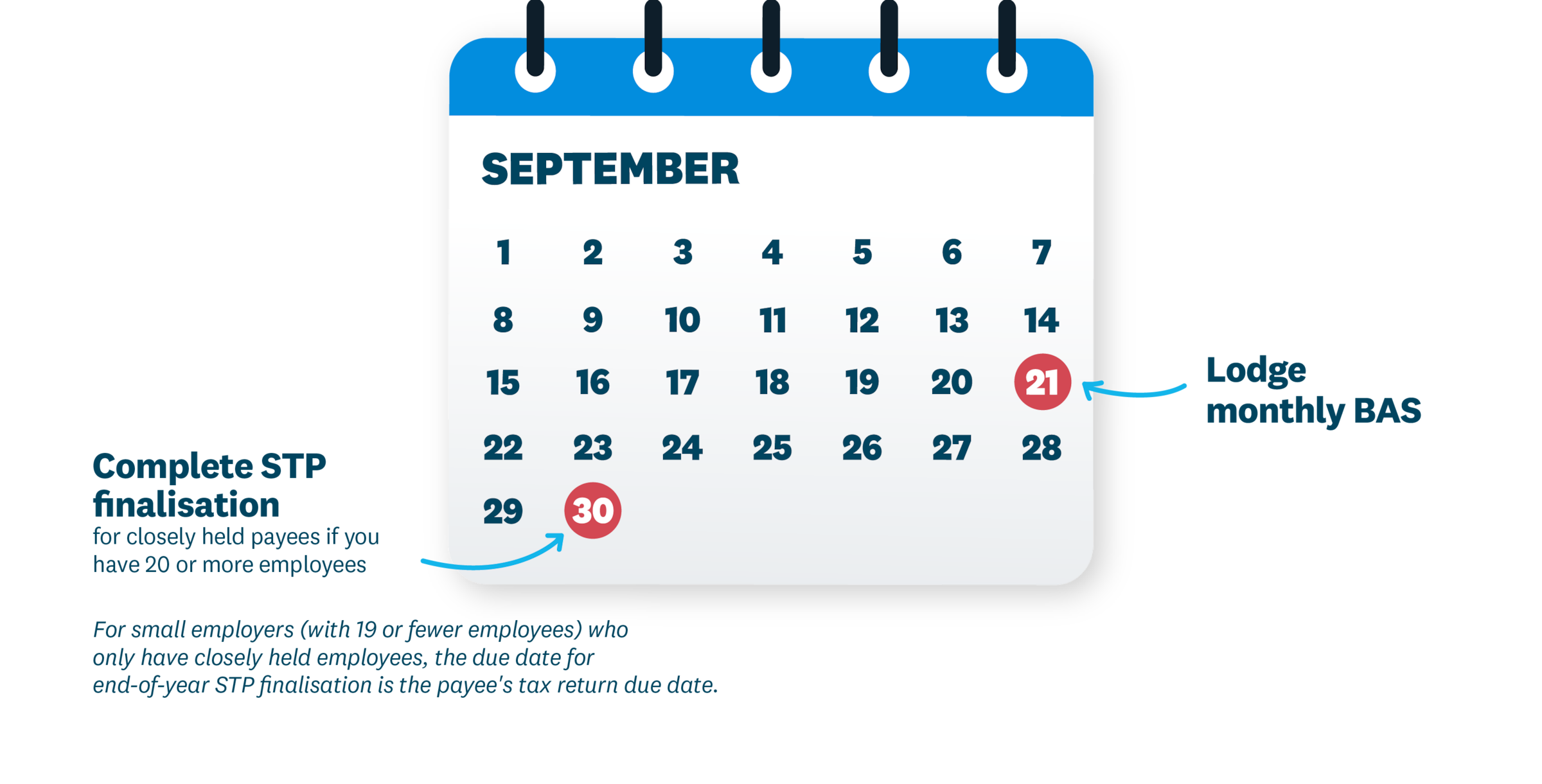 A calendar showing key dates in September. An overview is in the description below.
