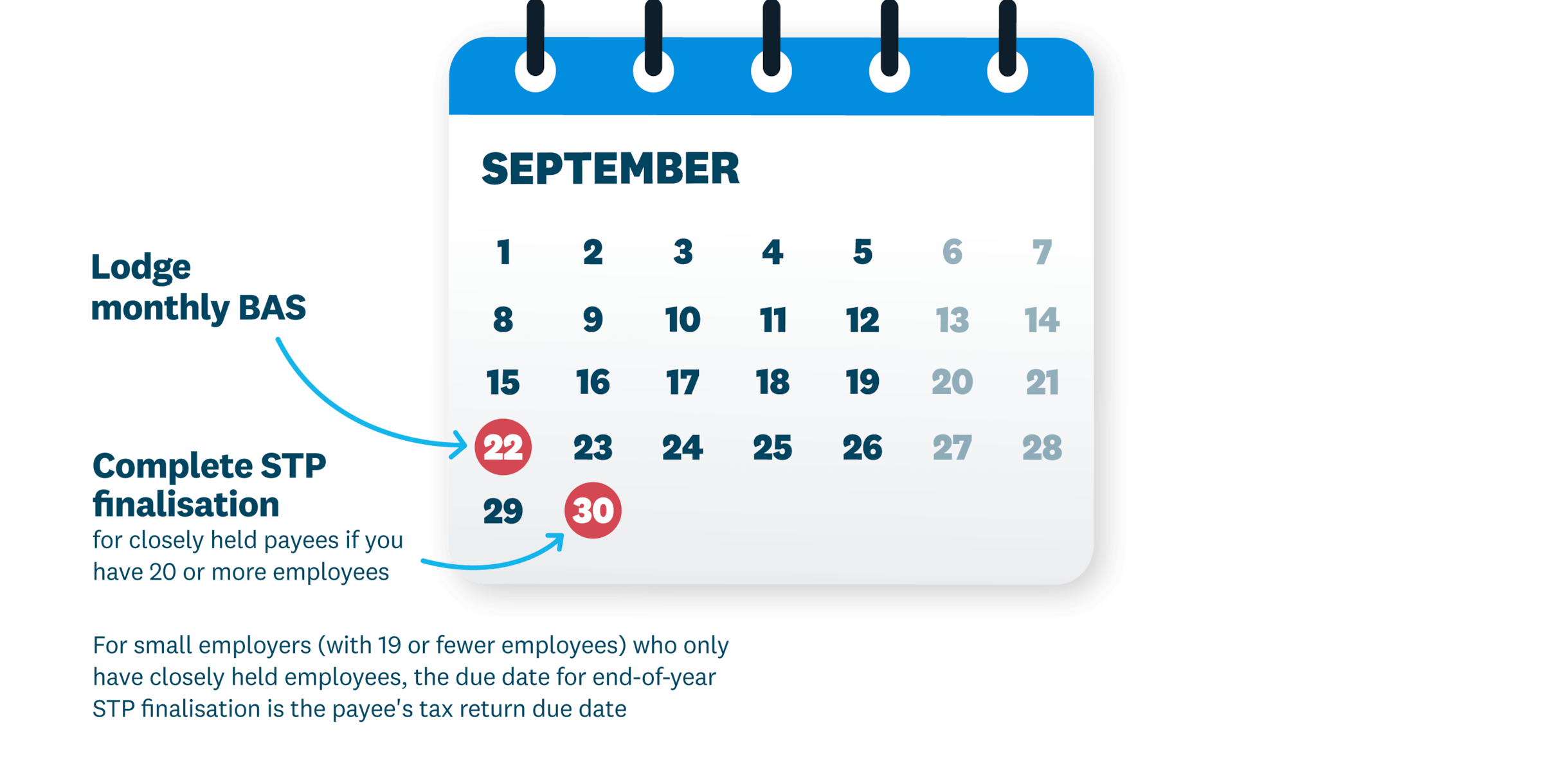 A calendar showing key dates in September. An overview is in the description below.