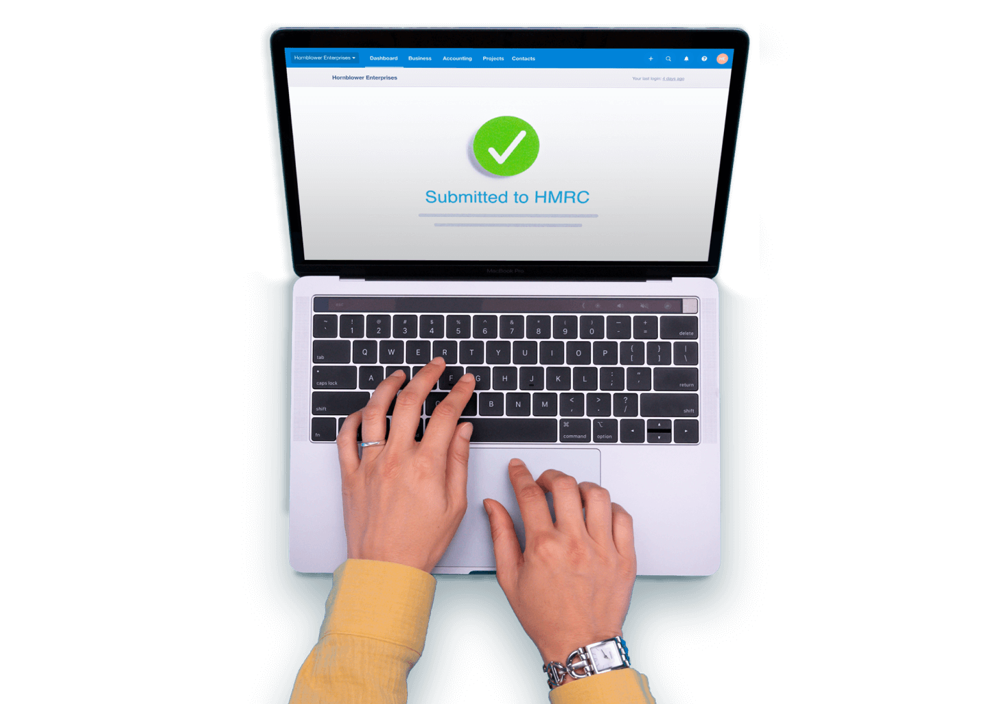 Xero UI laptop hands