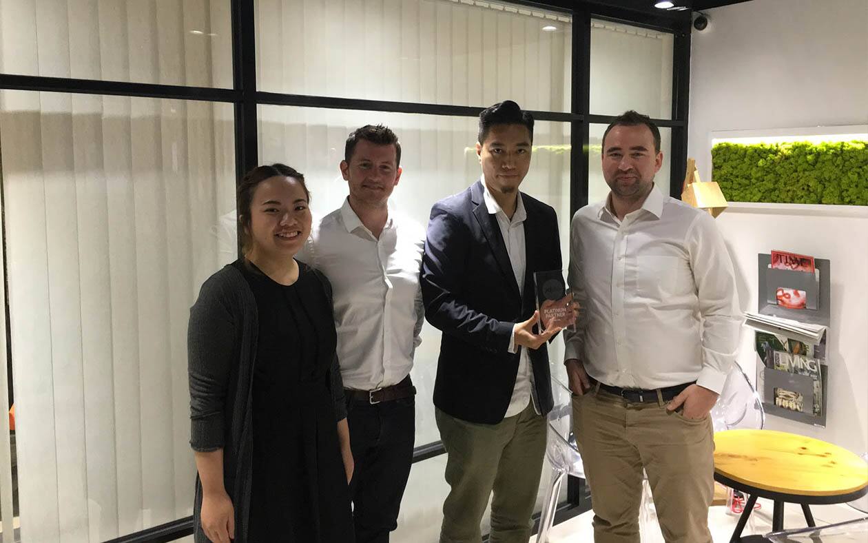 Matthew Li, CEO and founder of Nova, with Shaun Burke, SD Xero Asia and Alex Campbell, MD Asia
