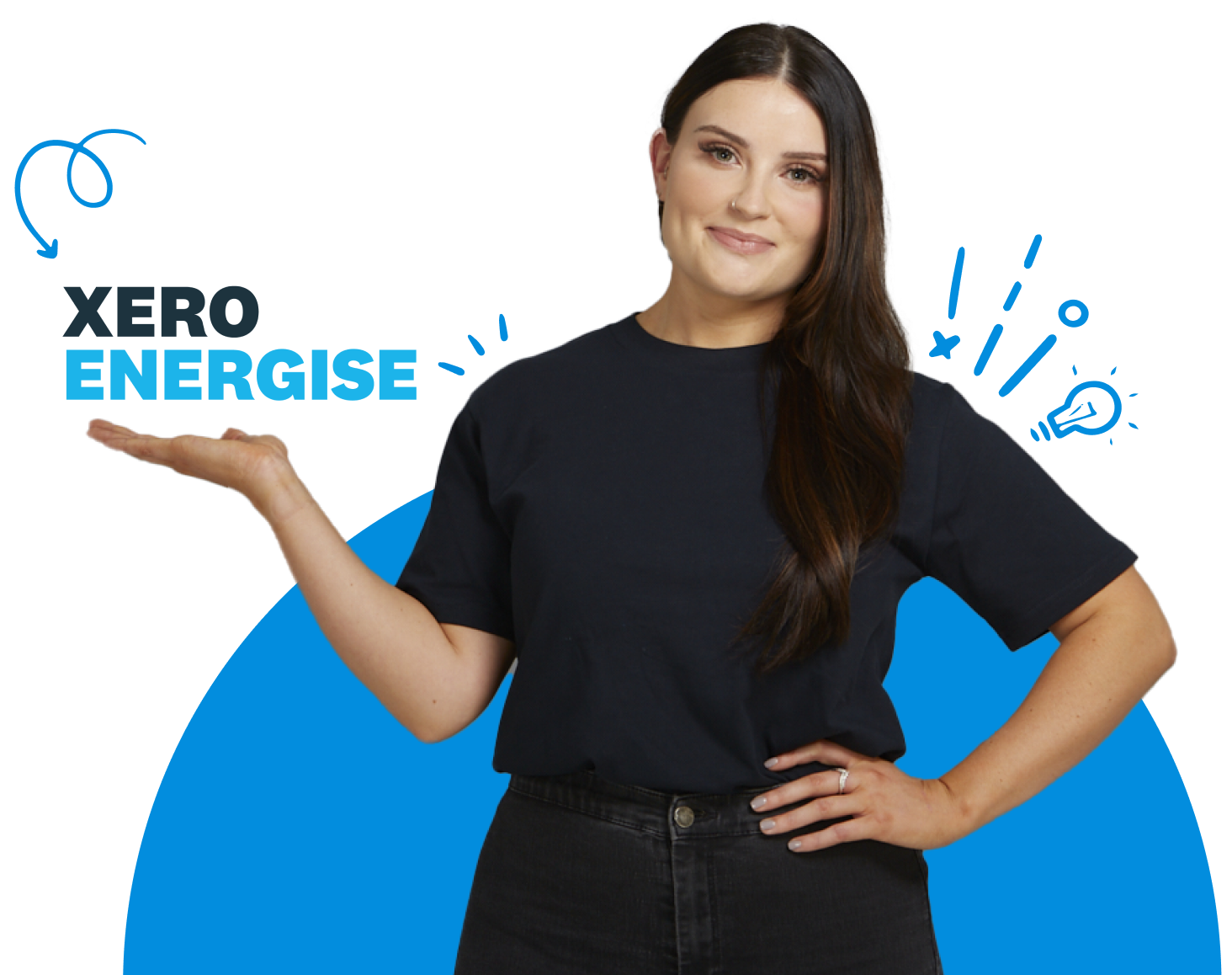 Lizzie Ropke: The ‘efficiency queen’ next to illustrated lightbulb