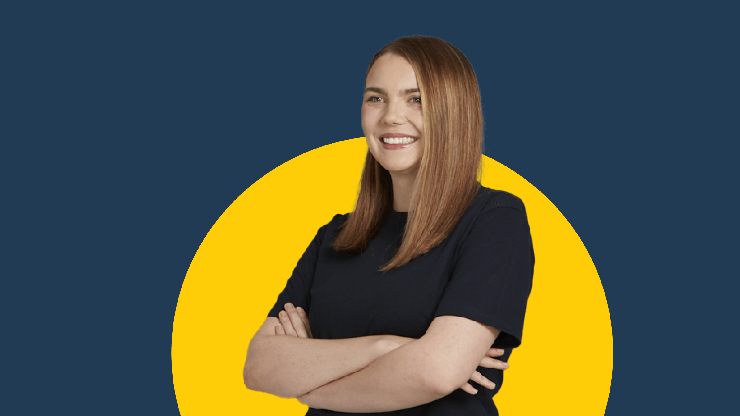 Xero partner consultant Casey-Jane Aldous-Ball smiling with arms folded against a blue background.