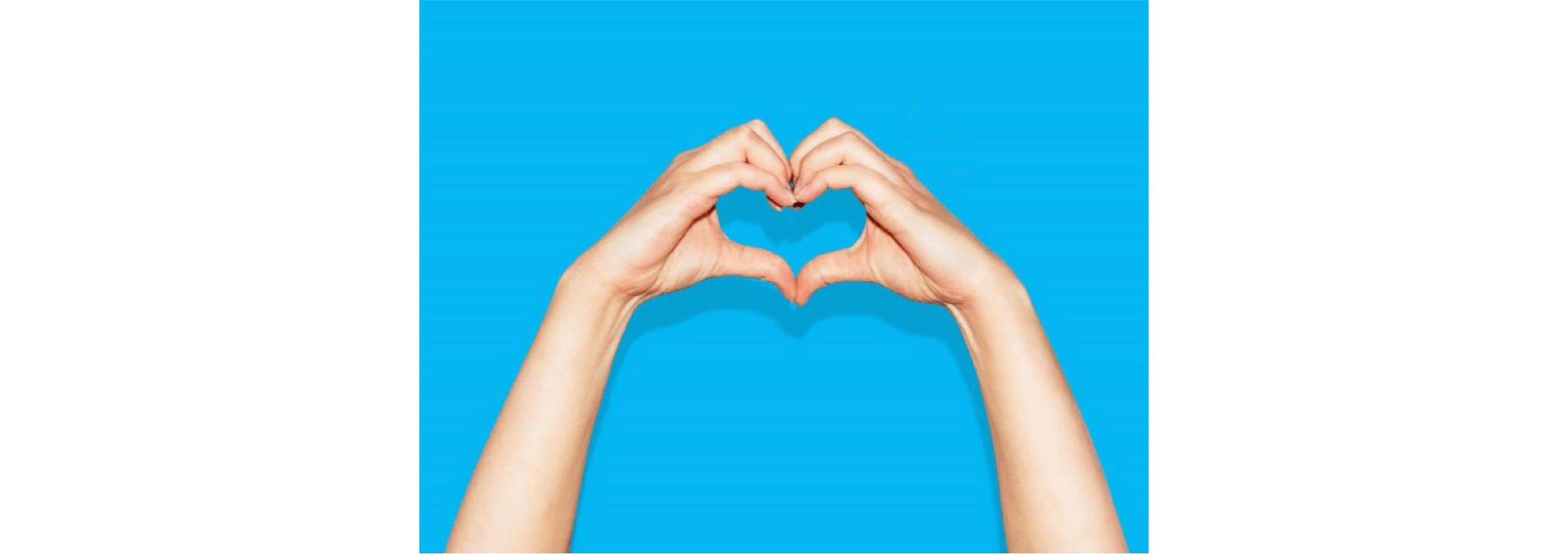 Hands in a heart shape represent the support Xero offers to businesses.