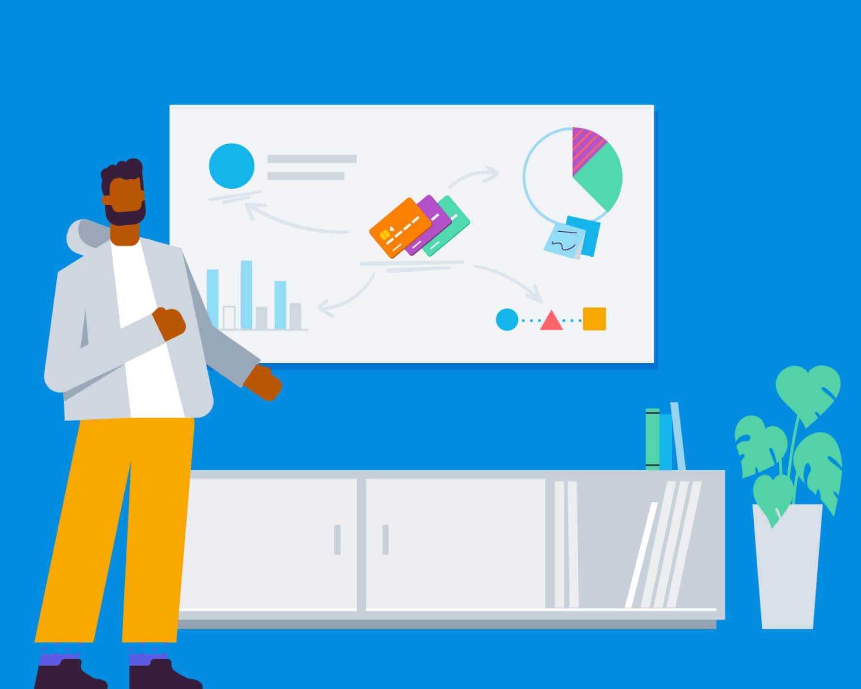 A tutor stands in front of a screen, teaching students accounting industry skills using Xero accounting software.