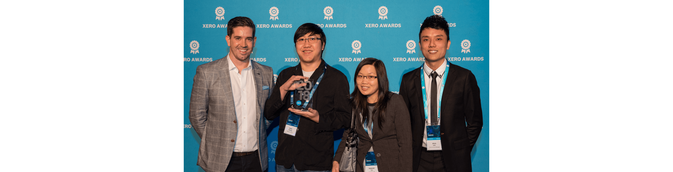 Members of the team at Robot celebrate winning the 2018 100% Xero Award.