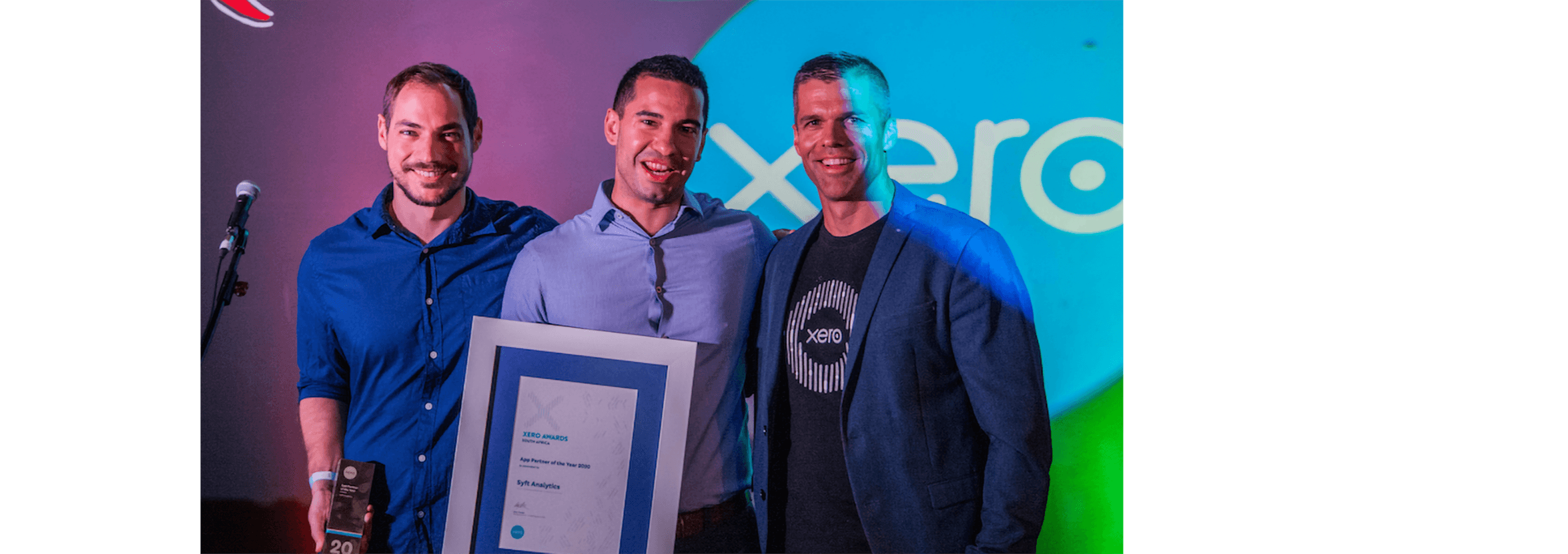 Members of the Syft Analytics team celebrate winning the App Partner of the Year award.