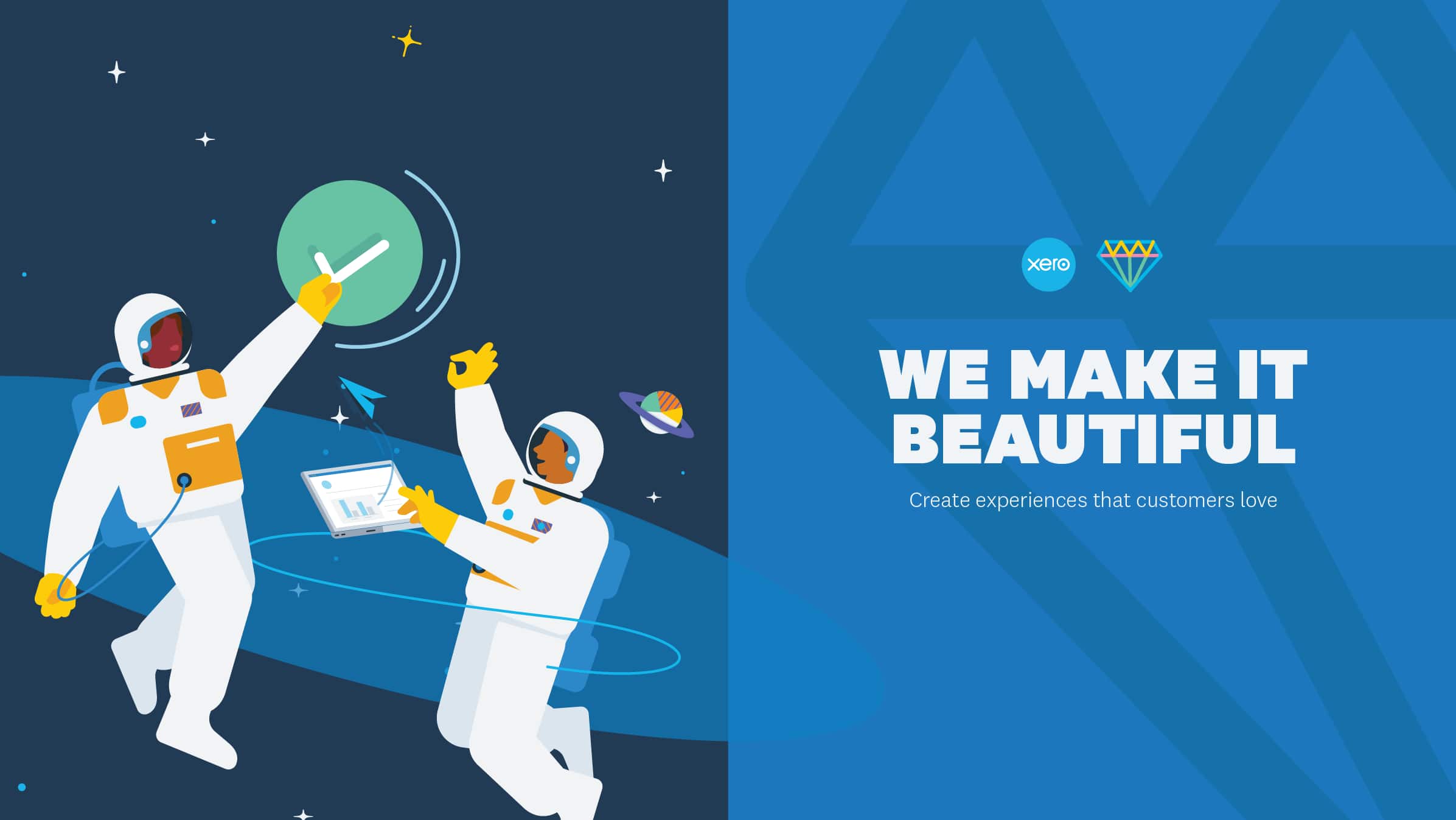 The Xero values icon for we make it beautiful.