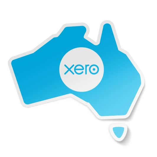 Map of Australia with the Xero logo.