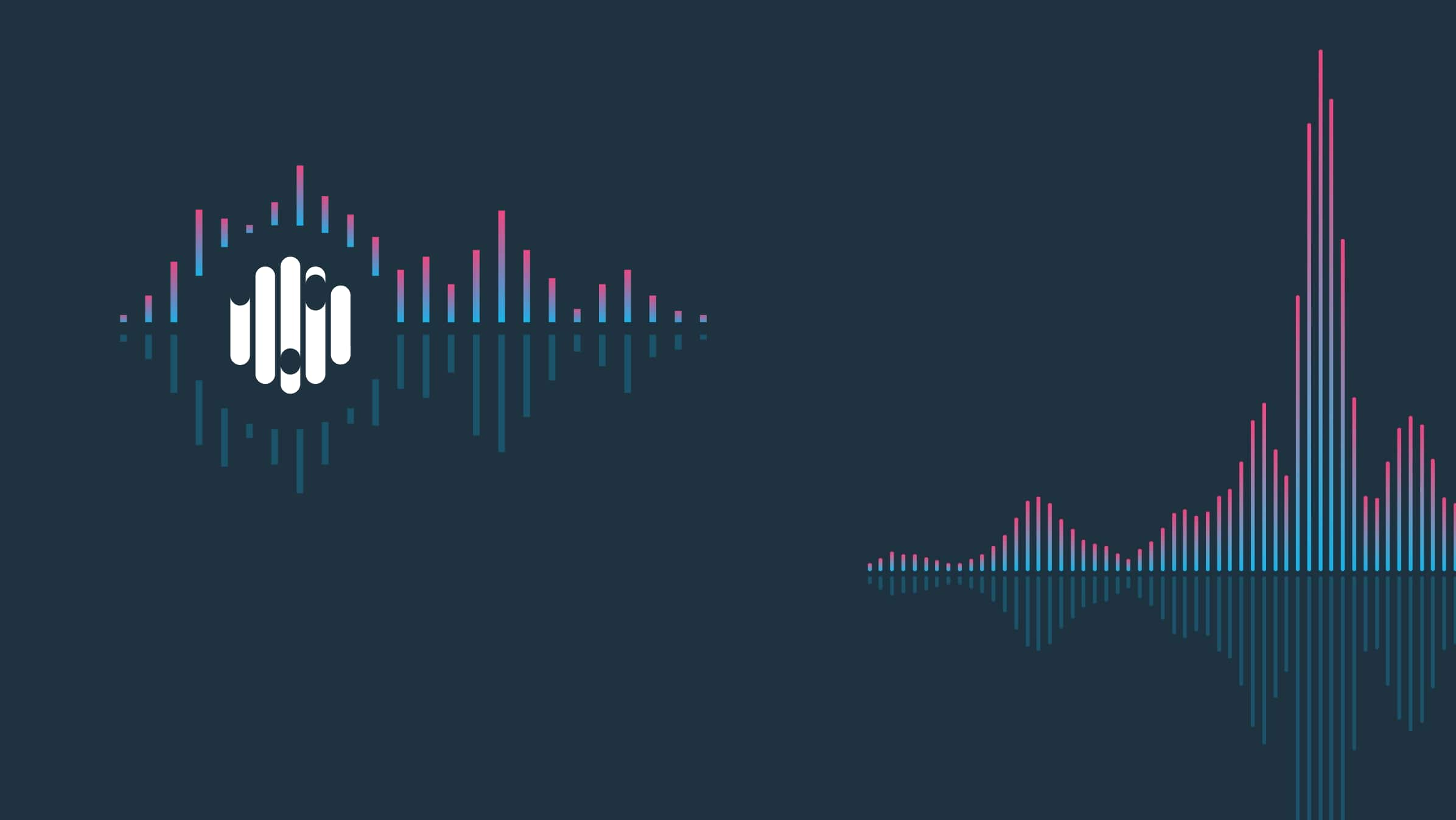 An audio frequency chart shows sound being broadcast at varying frequencies.