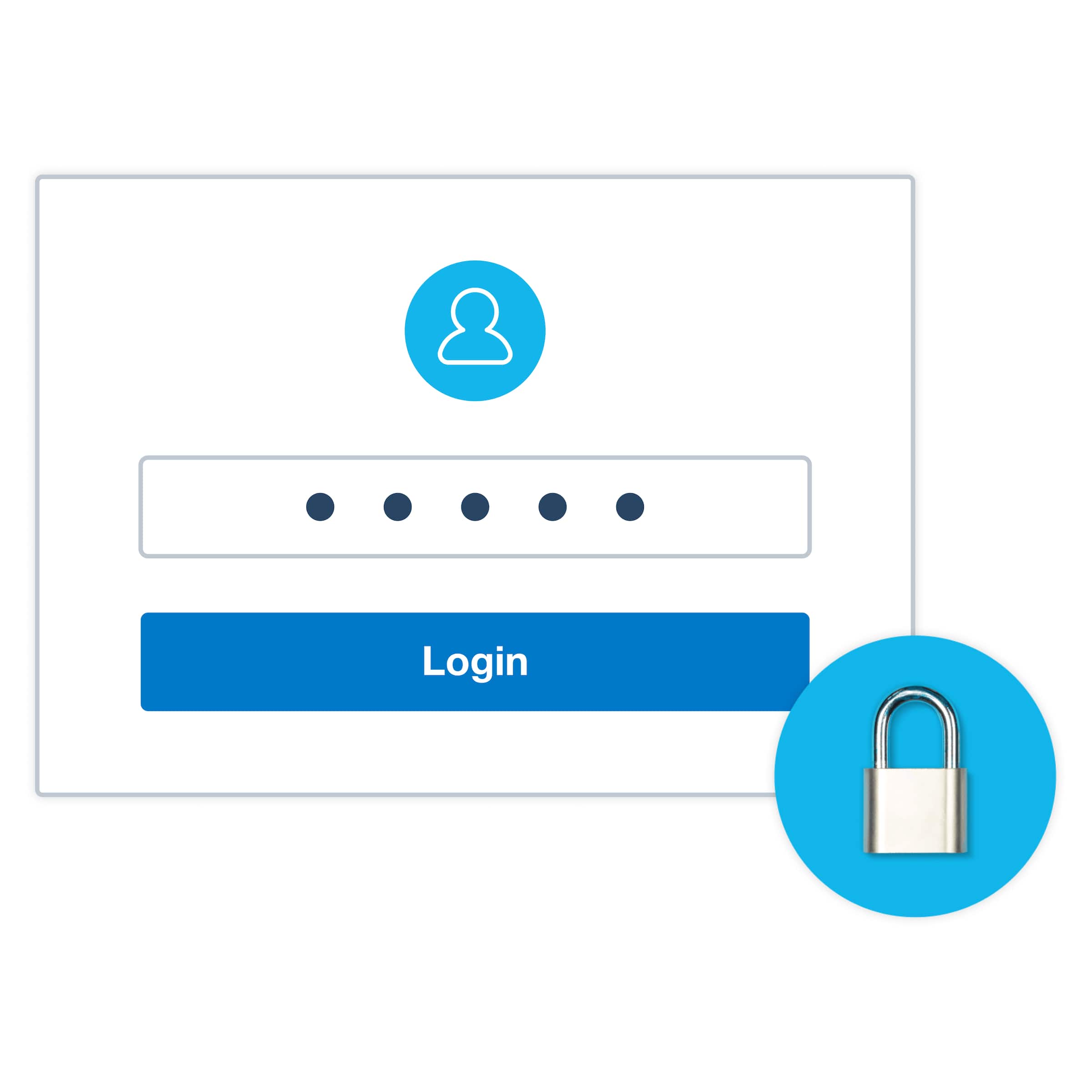 A login screen and a padlock represent how MFA prevents anyone but you from accessing your Xero account.