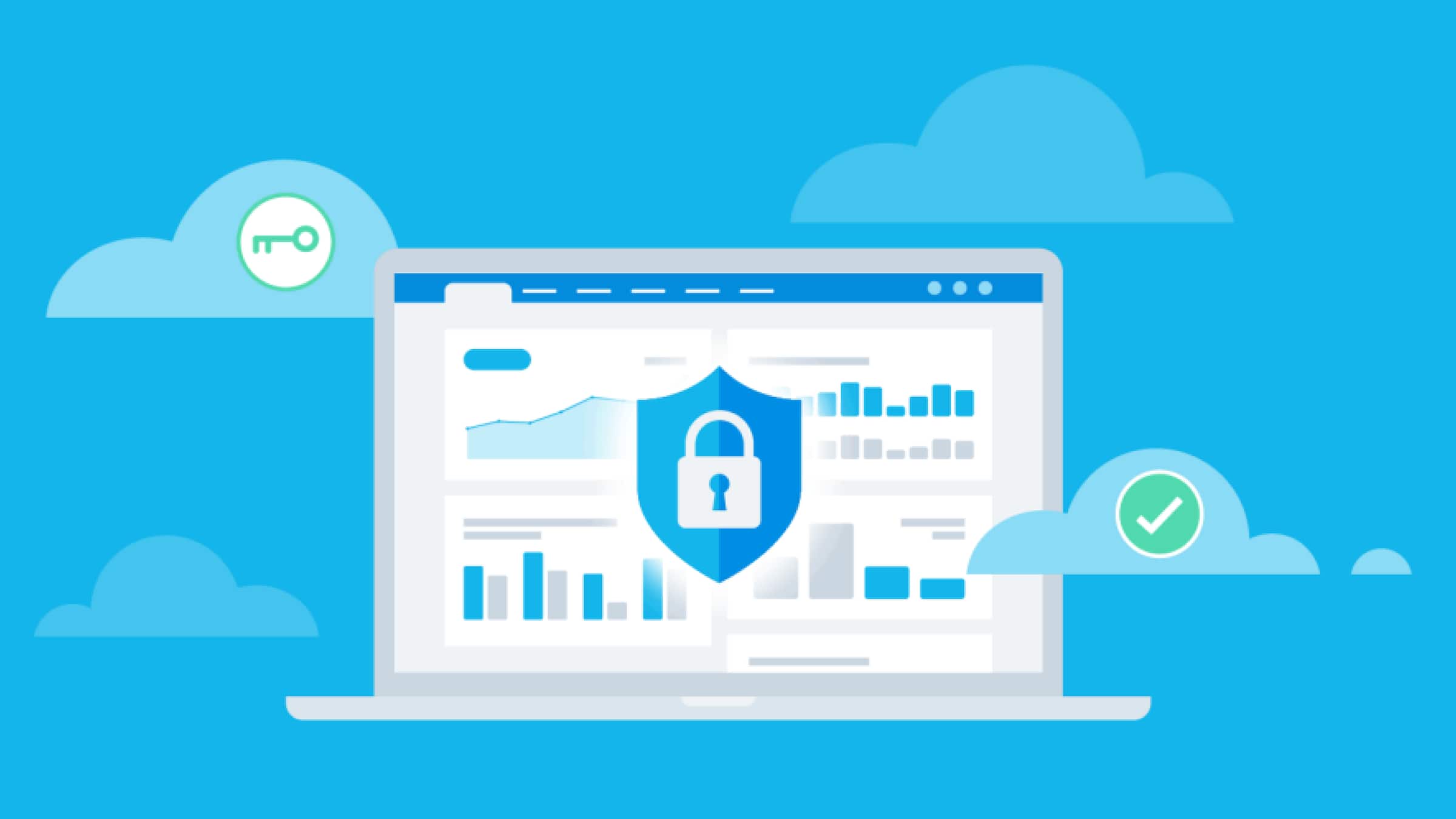 A padlock image overlays the Xero dashboard, signifying Xero’s commitment to keep data safe, secure and always available.