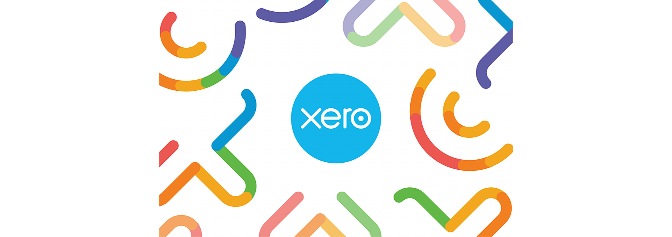 A Xero logo surrounded by colorful graphics.