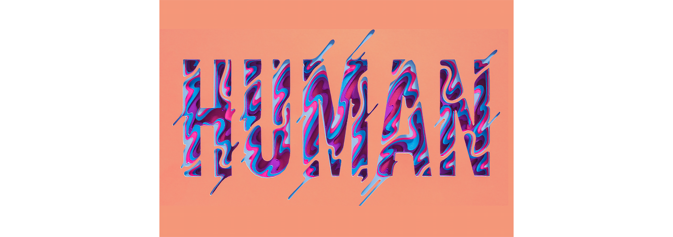 The word ‘human’ in large block capitals