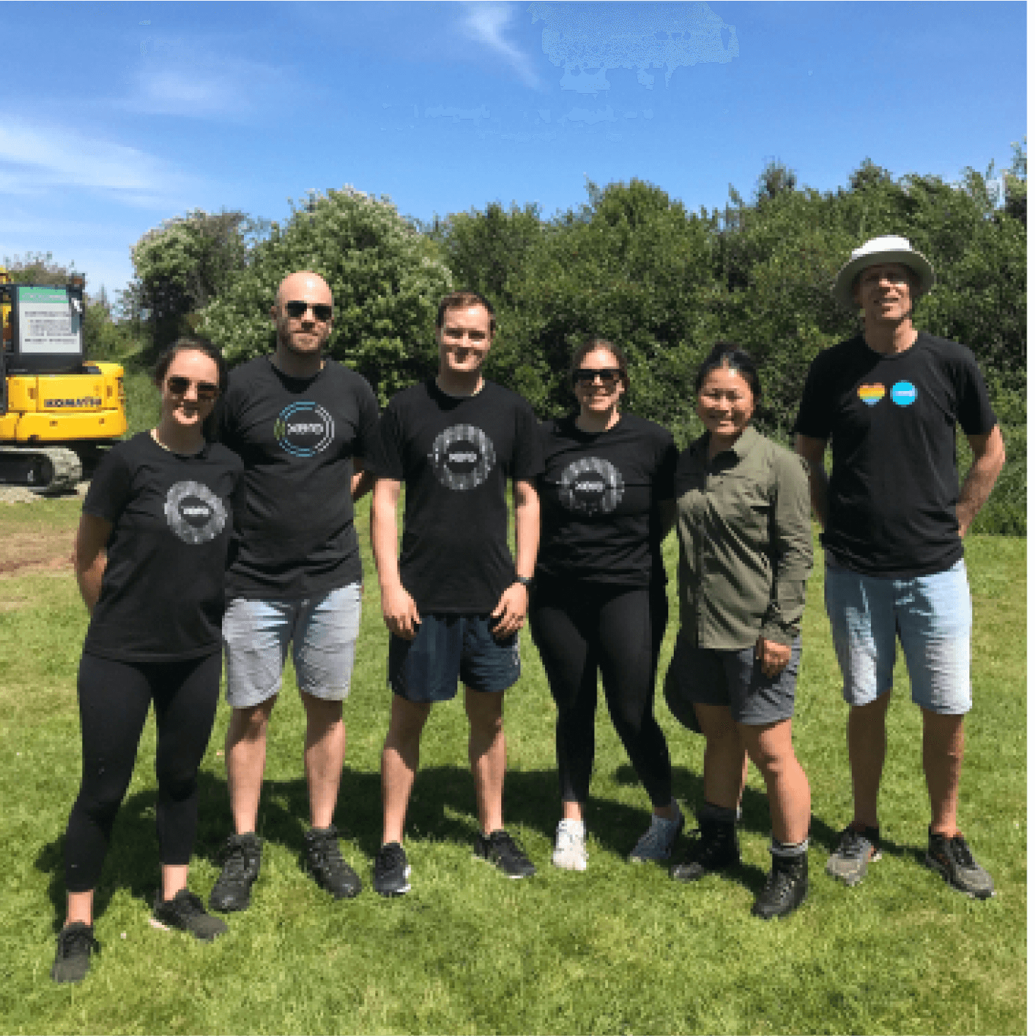 Xero staff members outside volunteering at a sanctuary.