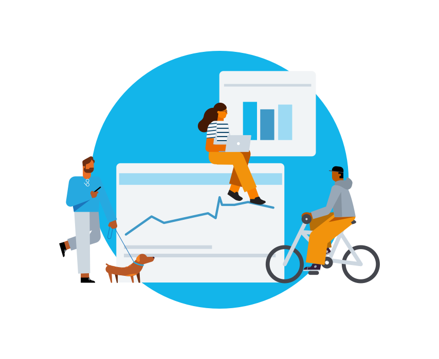 Three people use Xero on the go