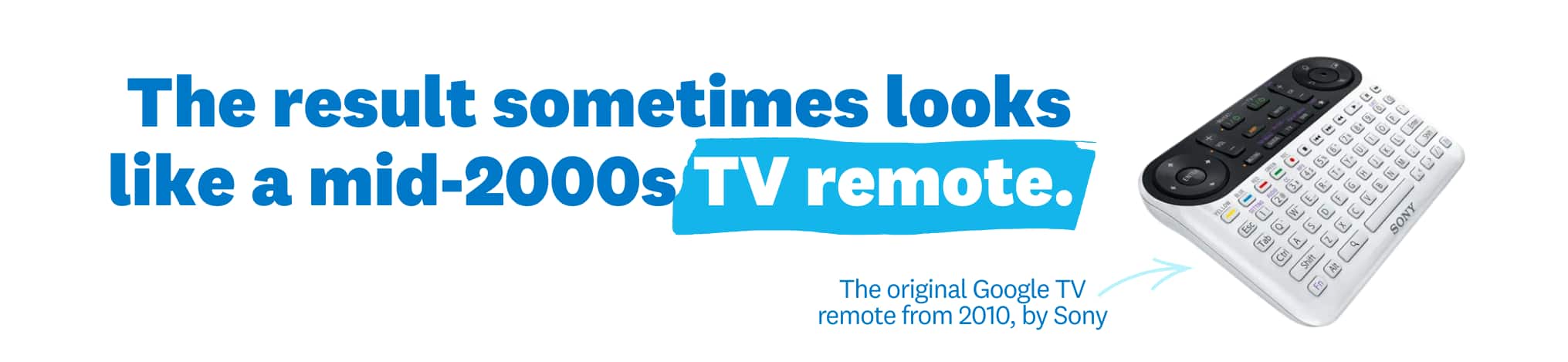 Image of original Google TV remote from 2010