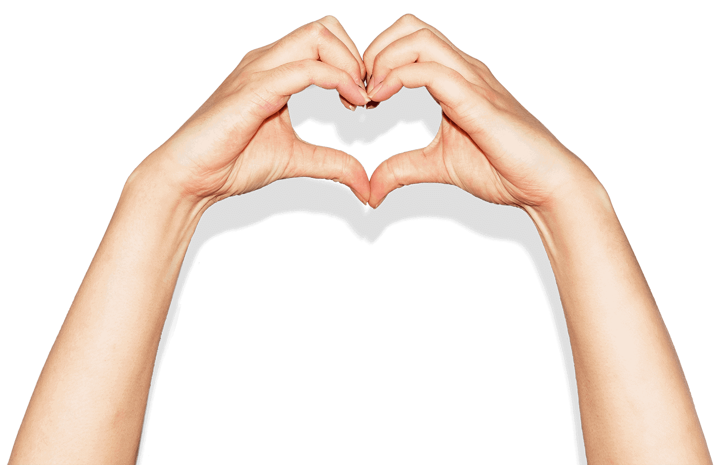 Hands in a heart shape represent the support Xero offers to businesses affected by the pandemic.