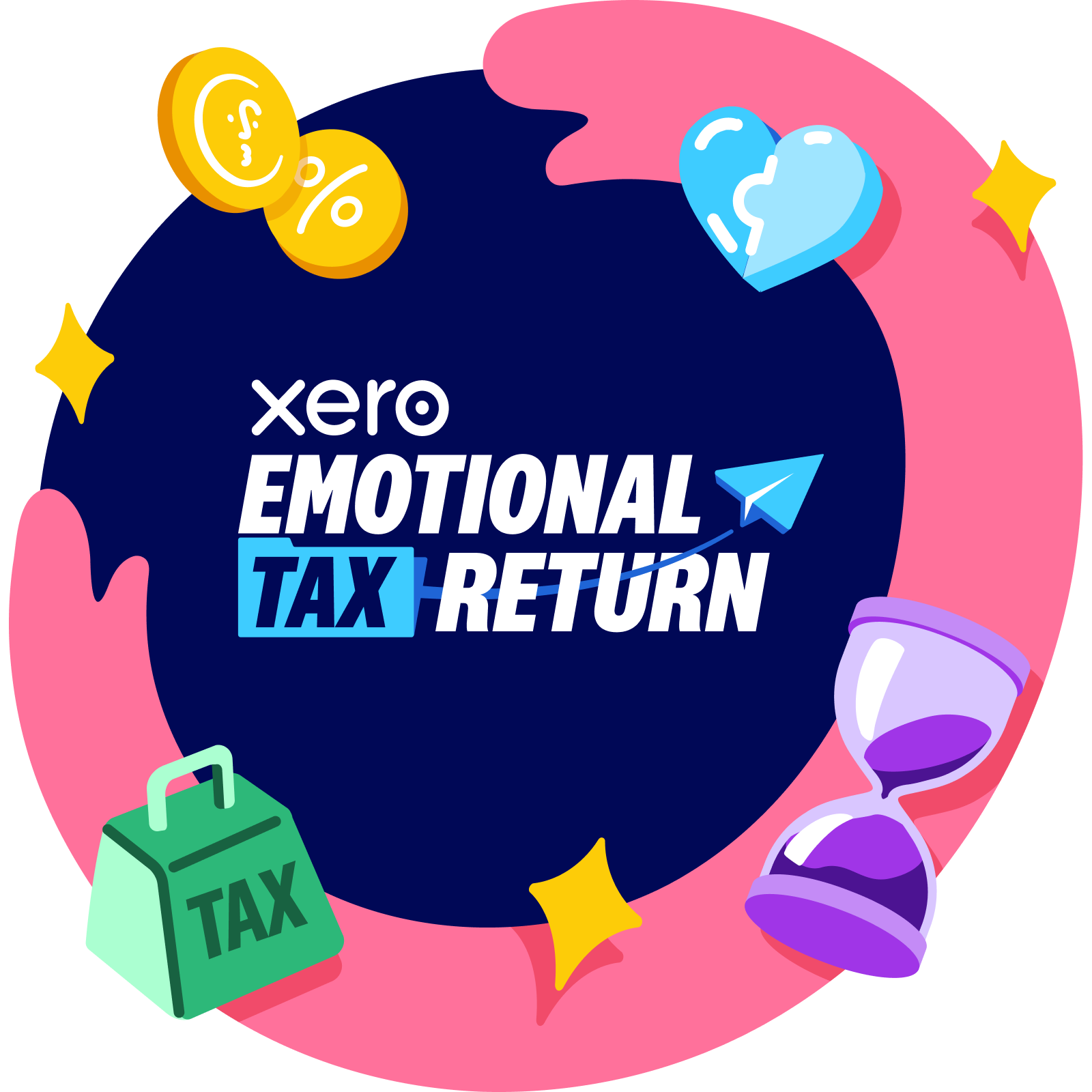 Emotional tax return report logo