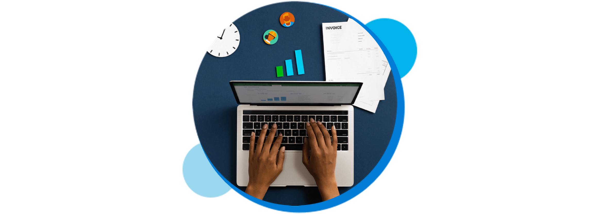 A practice administrator enters client invoices into Xero on a laptop.