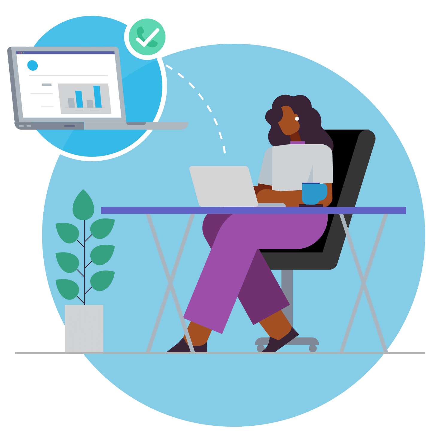 A business owner using their converted data in Xero on their laptop.