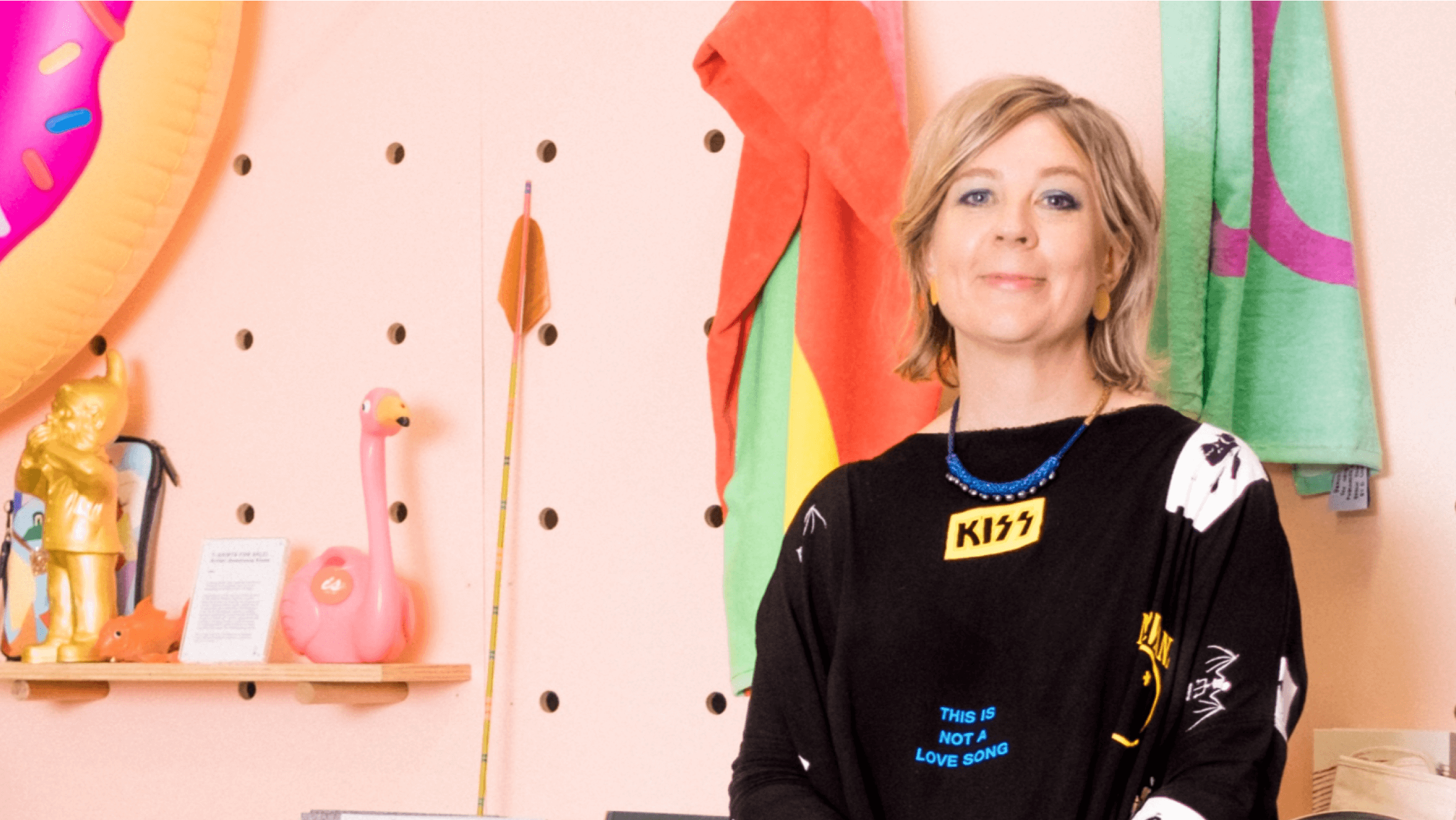 Abigail Crompton, creative director at art-driven gift and homeware company Third Drawer Down stands in one of their stores.
