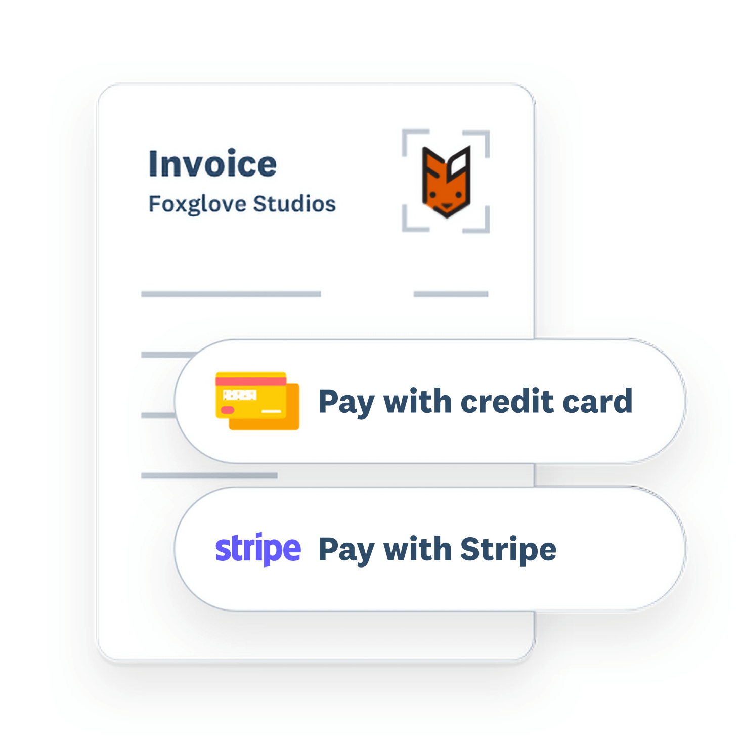 An invoice on a screen with options for payment through Xero’s mobile app.