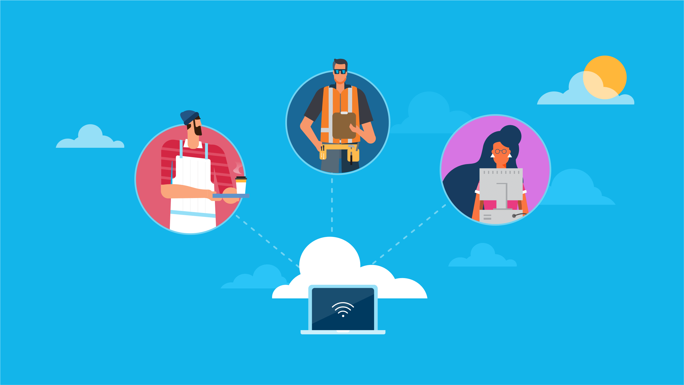 Entrepreneurs in the restaurant, construction and tech industry play business tycoon online.