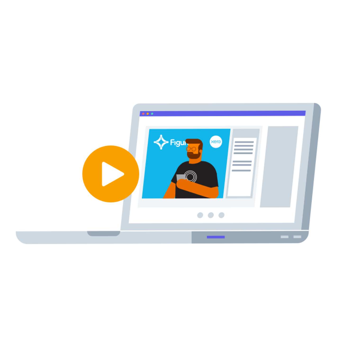 A video recording of the webinar ‘Accounting for agriculture in the cloud’ plays on a laptop.