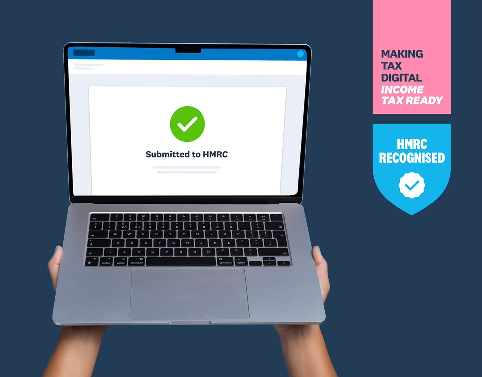 mobile phone with xero accounting software and making tax digital and hmrc recognised badge