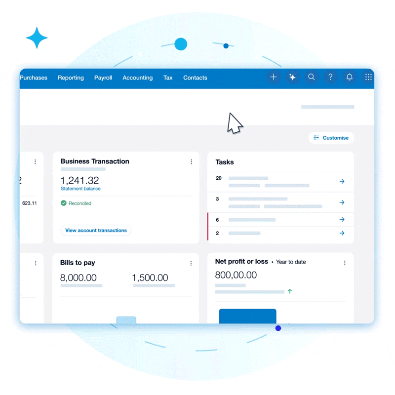 GIF on the new UI of Xero