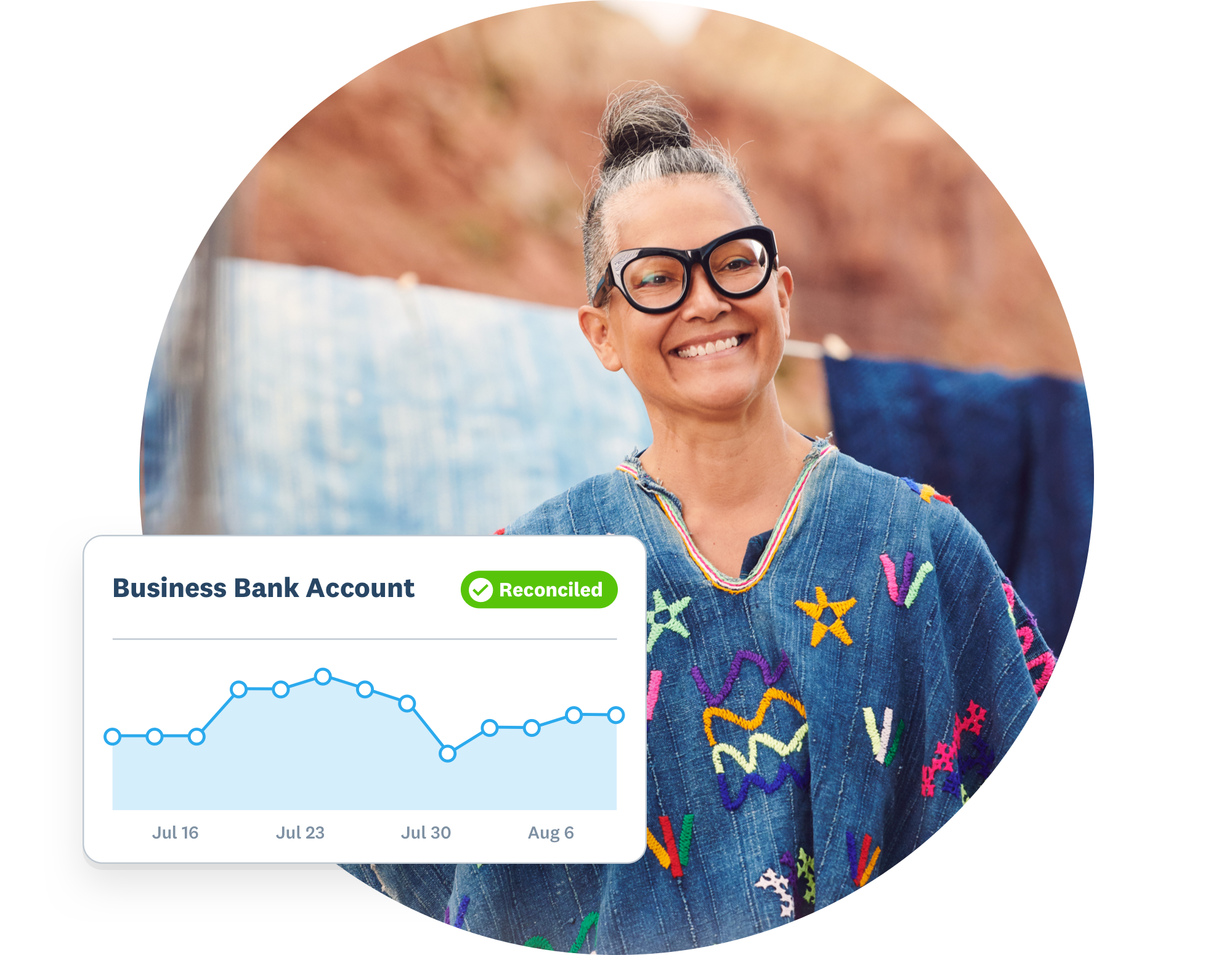 Woman using Xero