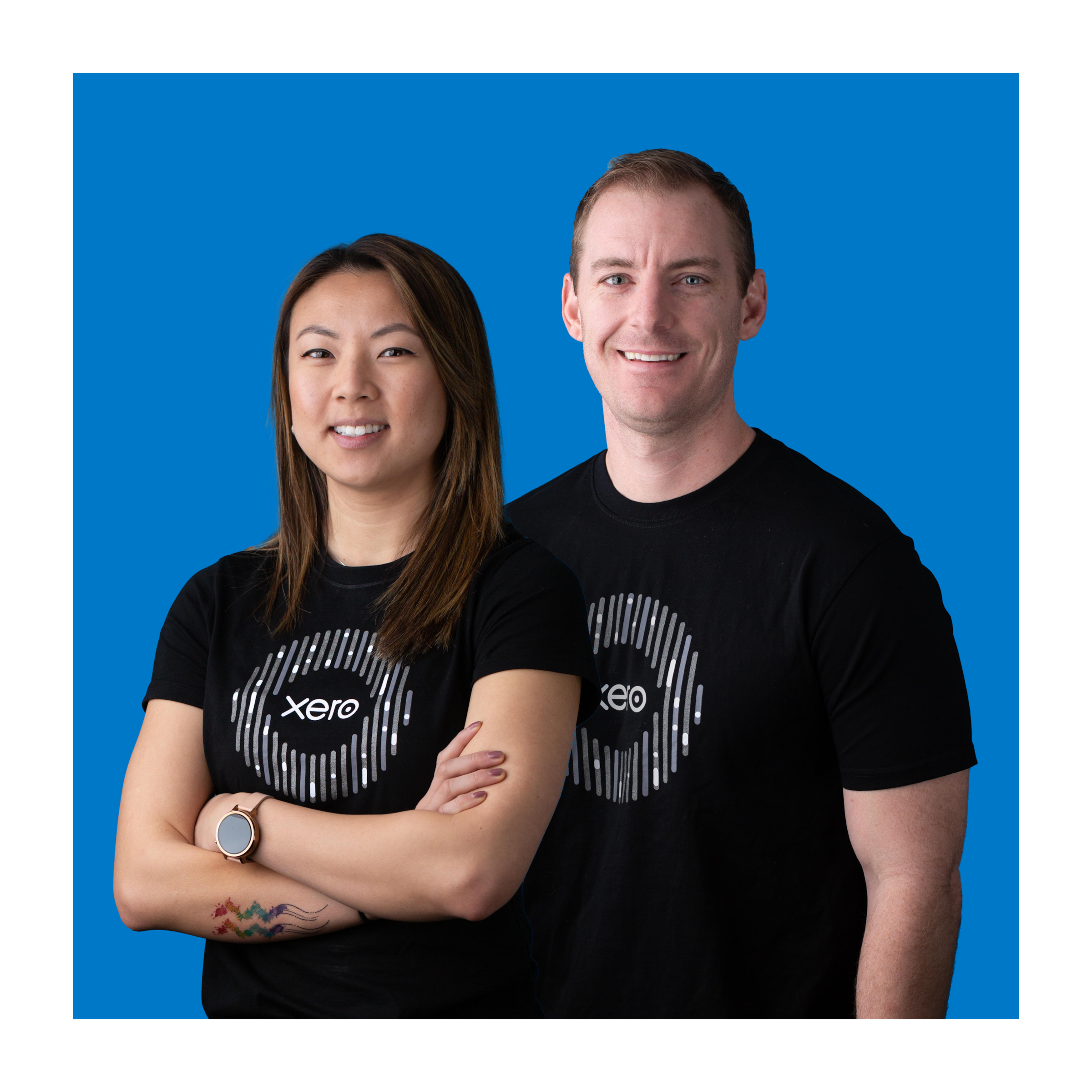 Photo of Xero employee talking to Xero partner.