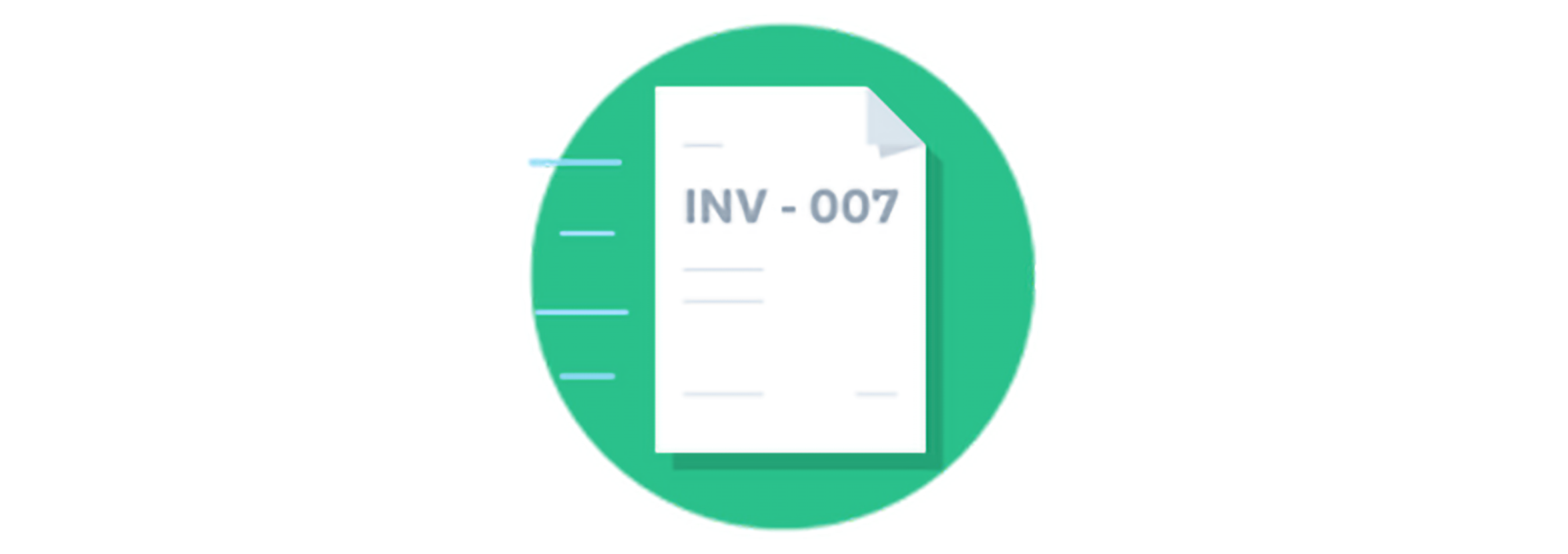 An invoice in front of a green circle.