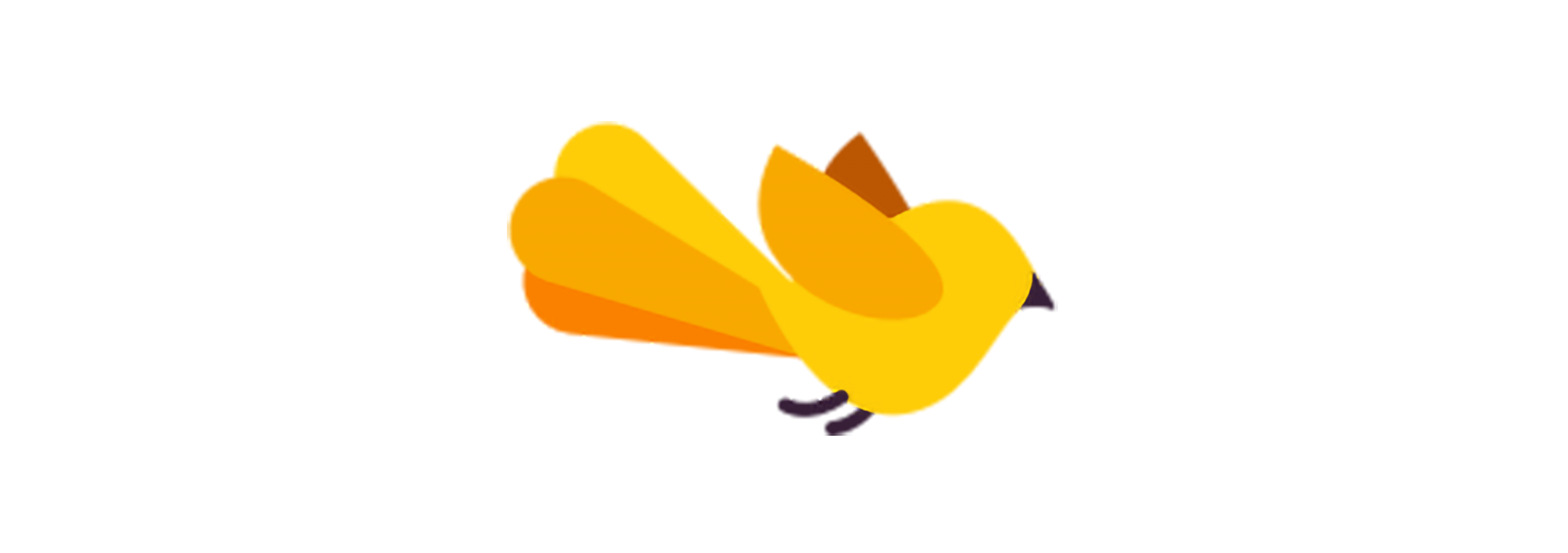 A yellow bird flying.