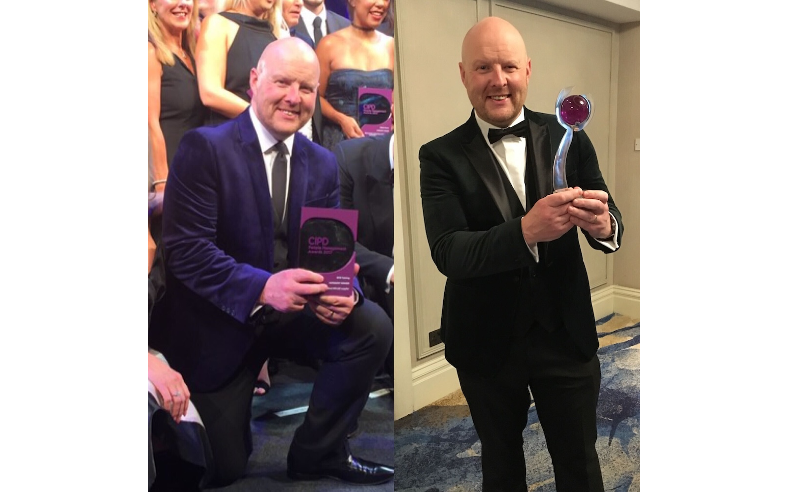 Sean McPheat of MTD Training accepting two awards