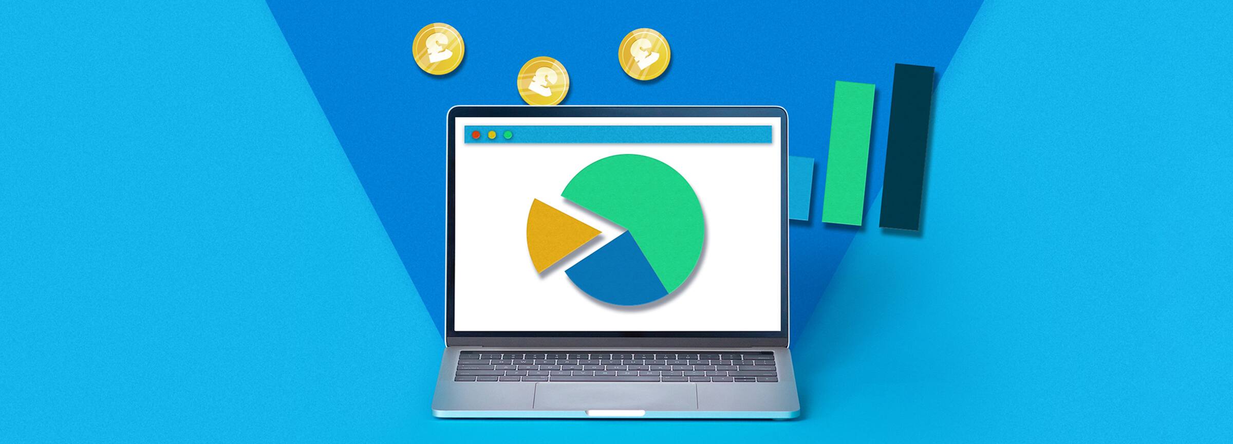 A laptop displaying a cash flow forecast