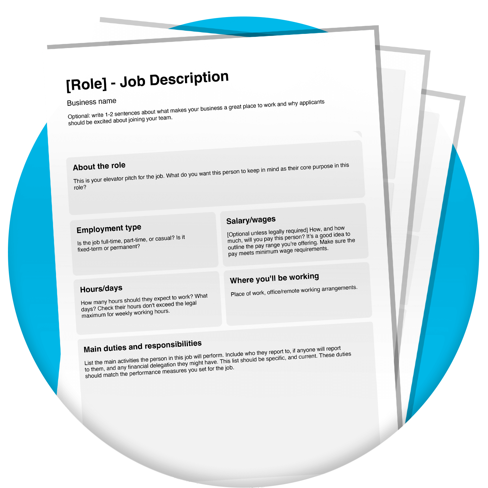 A blank job description template