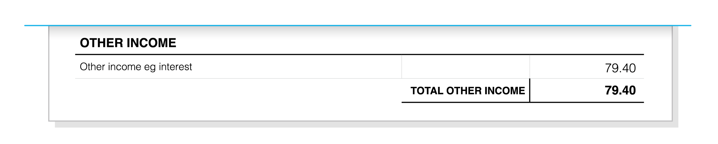 Row for other income, such as interest on savings.