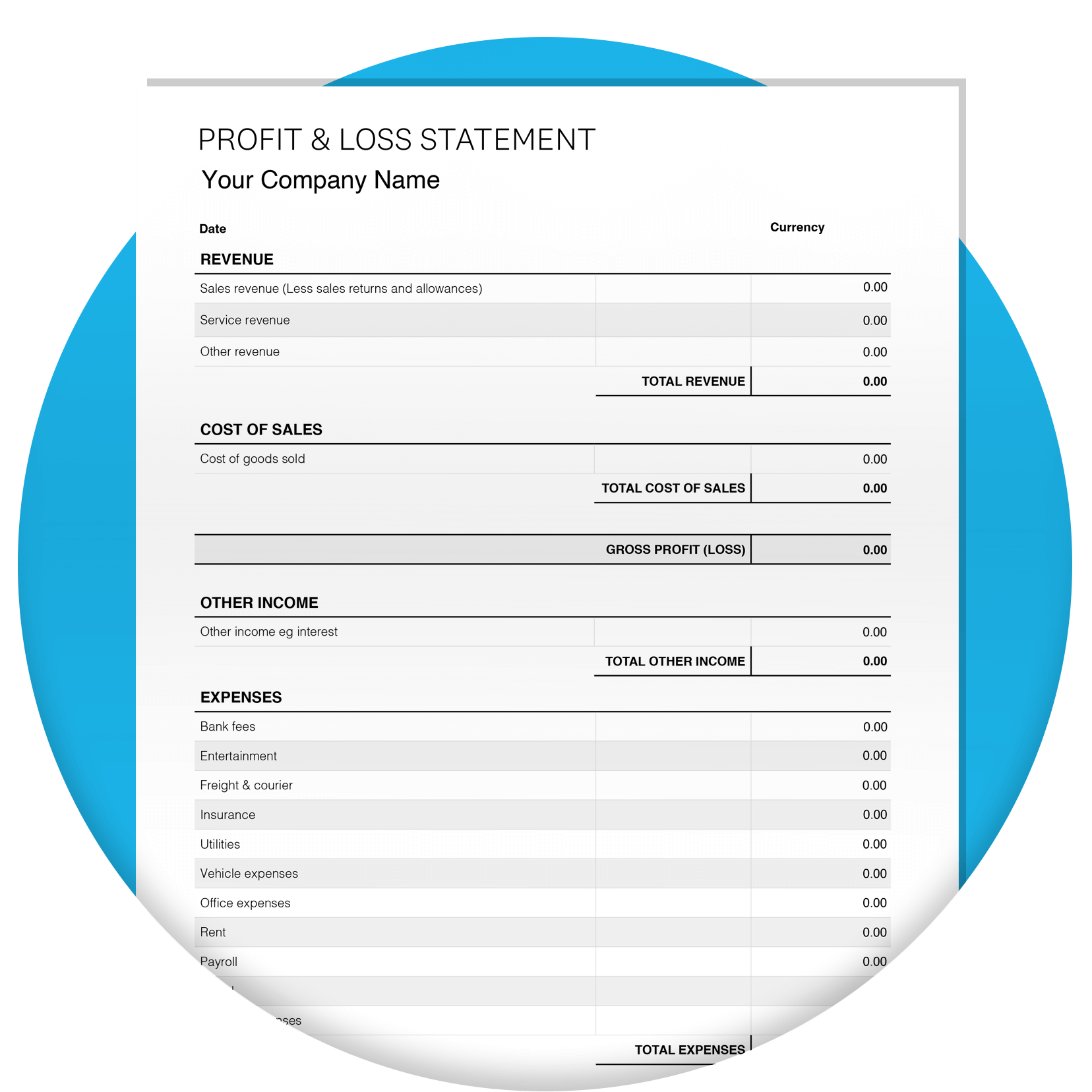 Free Profit And Loss Statement Template Xero AU