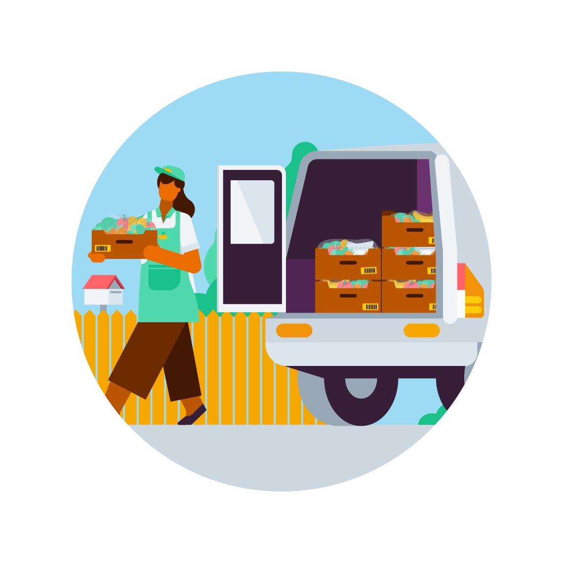 A delivery driver completing their service and ready to invoice.