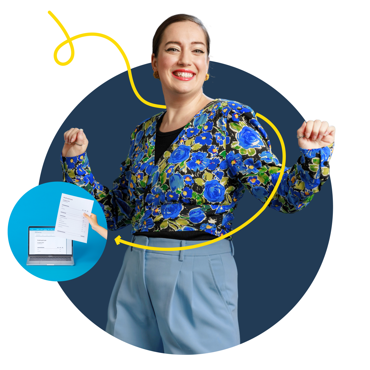 A business owner smiling while easily paying superannuation and payroll at the same time.