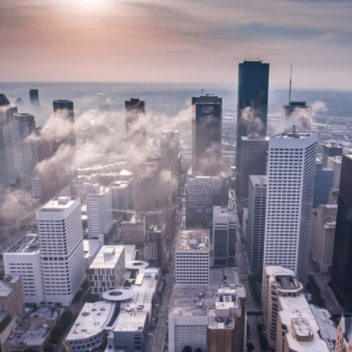 Downtown city buildings in Houston.