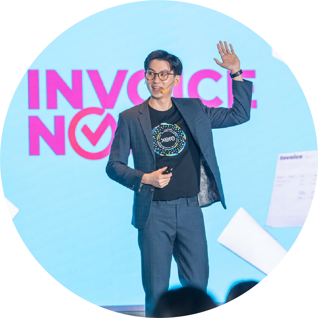 Speaker on stage at Xero Asia Roadshow 2025