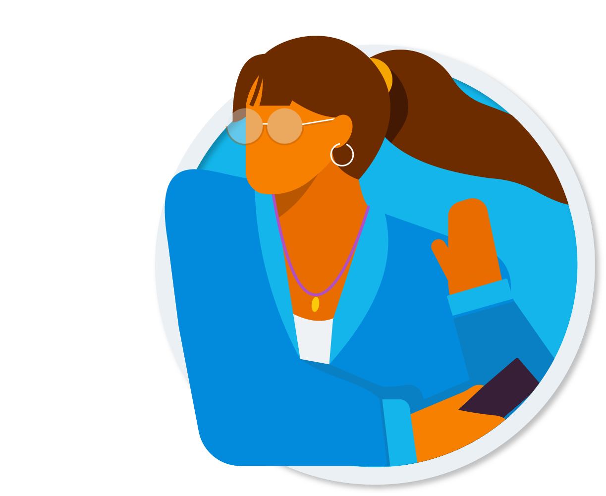 Illustrated image of a woman raising her hand