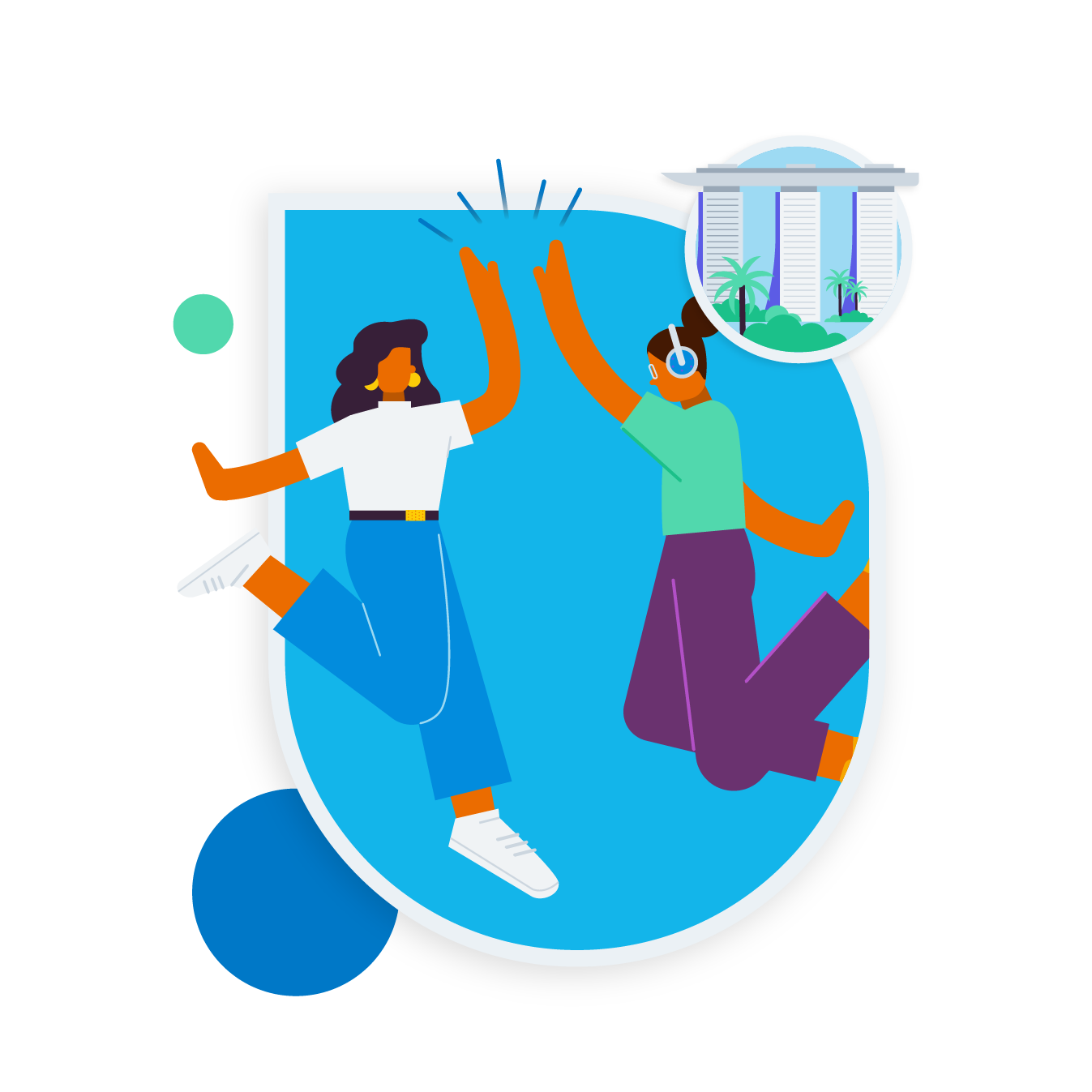 Illustration of people hi-fiving