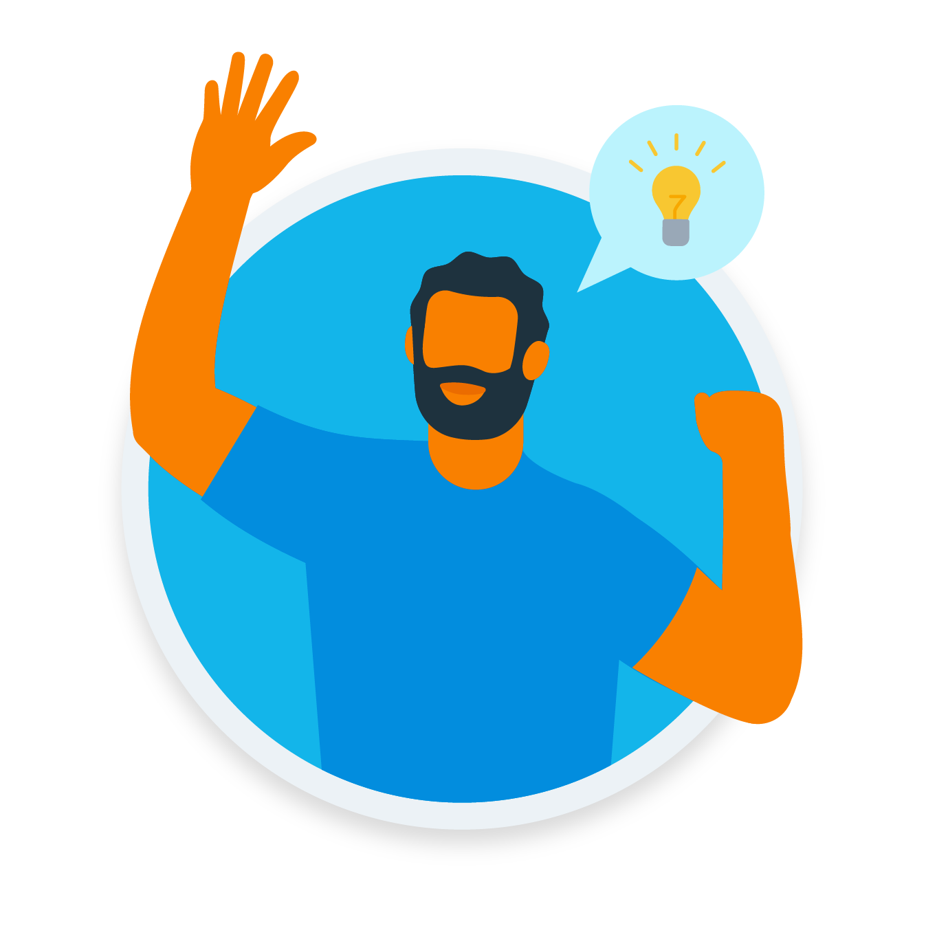 Illustration of person with idea