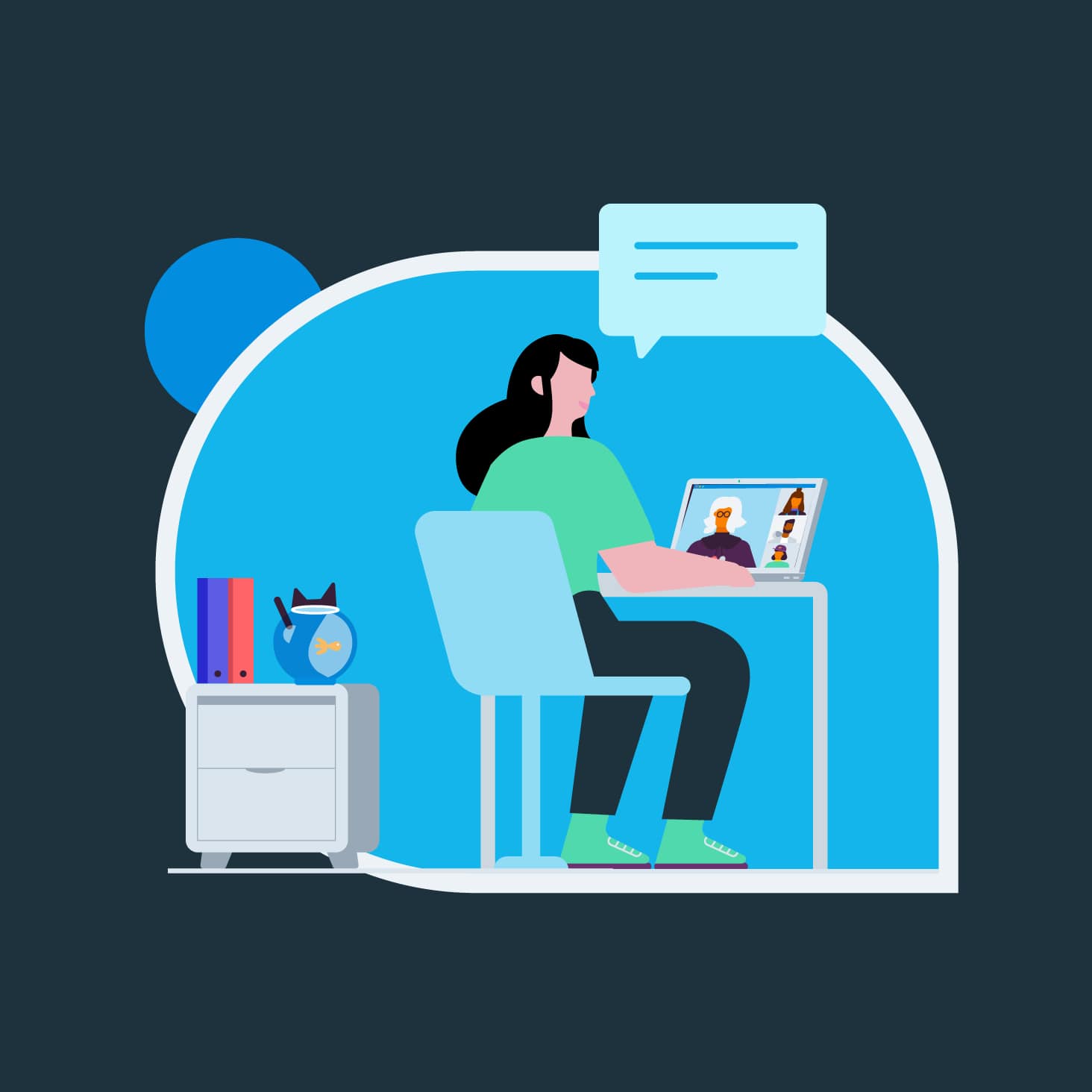 Illustration of person attending Xero Virtual Roadshow Asia 2022 online