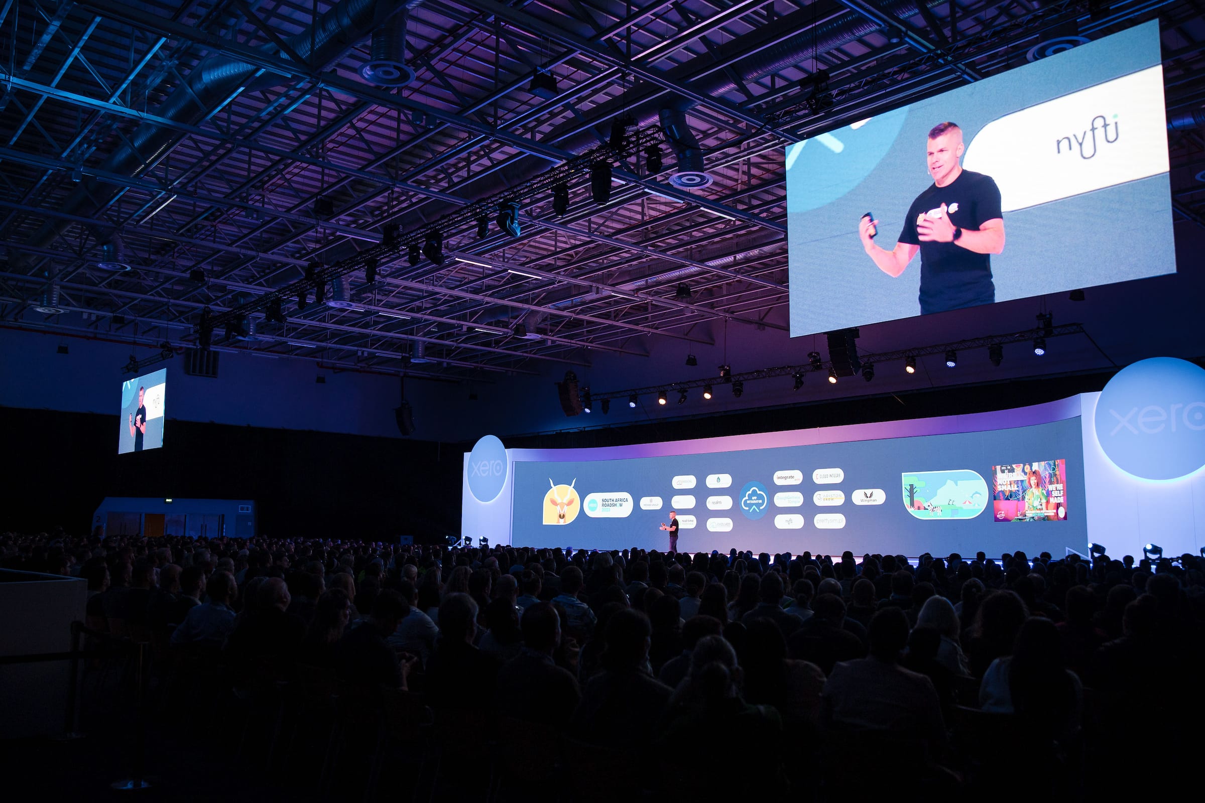 A large crowded audience at the Xero Roadshow 2023 listening to Colin Timmis  keynote. 