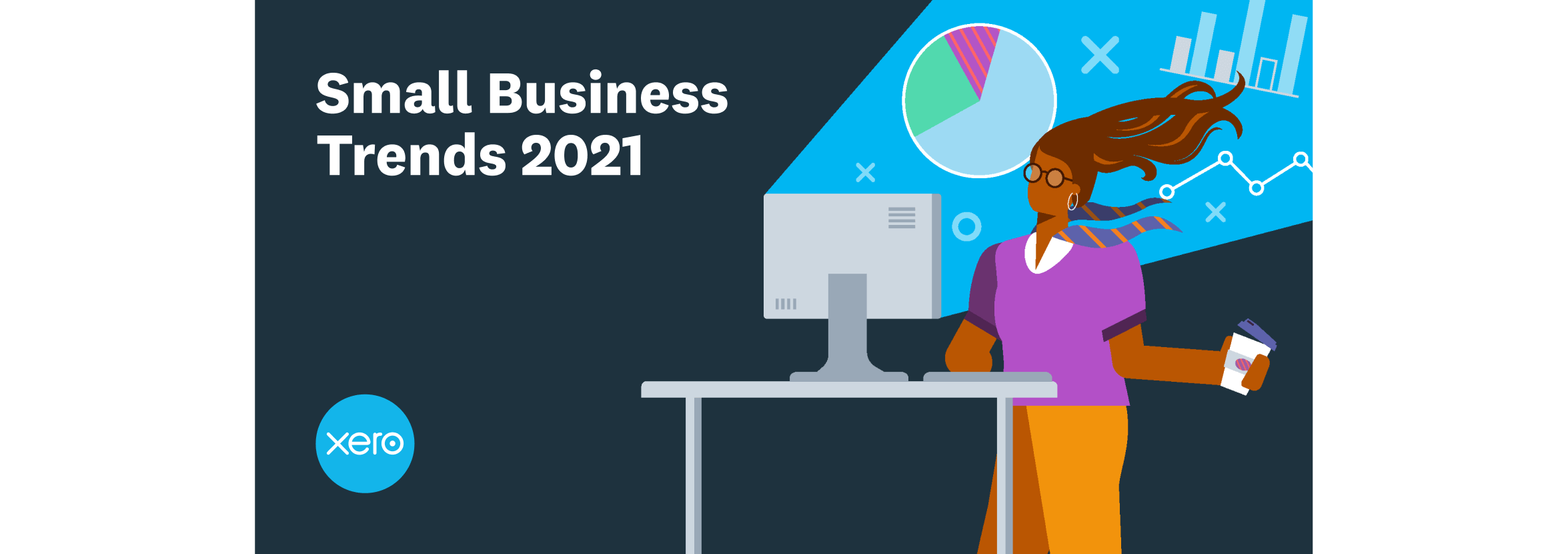 An expert stands delivers a presentation on small business trends 2021. 